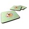 Caroline's Treasures Brabant Griffon Green Flowers Foam Coaster Set of 4